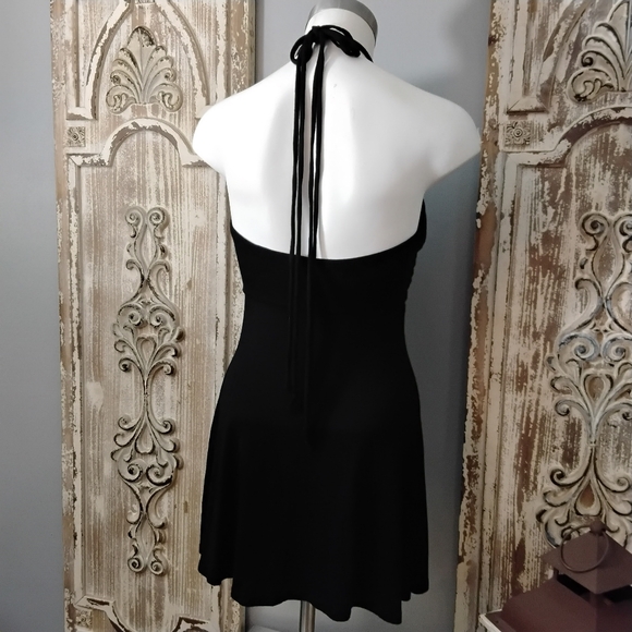 Vintage Love & Love Little Black Mini Dress with Jeweled Halter Small - Picture 4 of 10